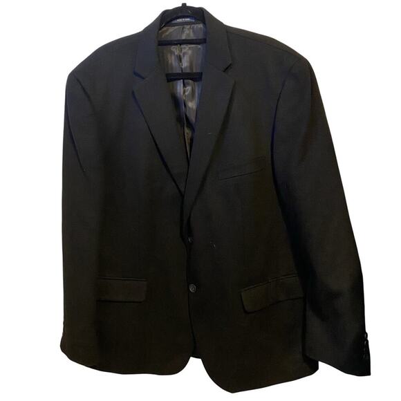 Club Room SportCoat Silk Cashmere Wool Men 46R Solid Black Jacket Blazer Luxury - Picture 1 of 8